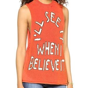 Wildfox Believe It Shanie Tunic Sleeveless Sweater